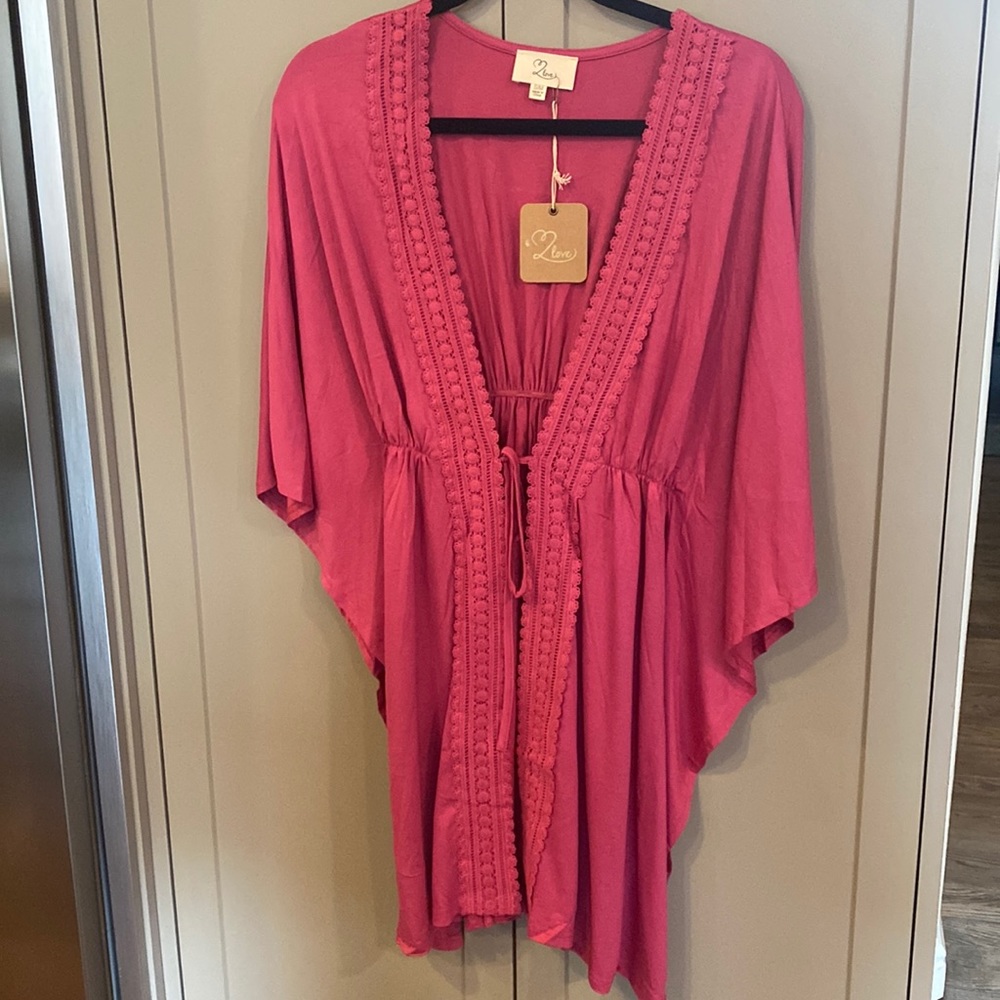 Swimsuit cover up Raspberry pink Love S/M